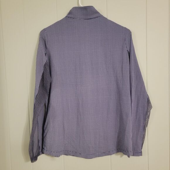 Ibkul Mens Quarter Zip Shirt Size Medium Upf 50 Outdoor Stretch Gigham Plaid - Picture 3 of 7